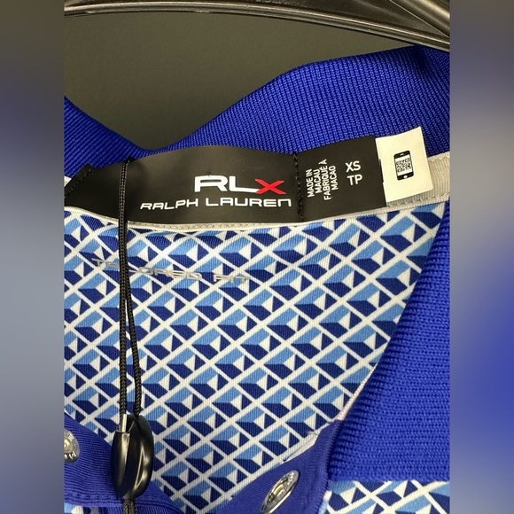 NEW Ralph Lauren RLX Airflow Sleeveless Golf Polo Women’s XS Blue Geo - Picture 9 of 16